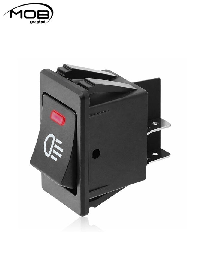 MOB 12V 35A LED Fog Light Rocker Switch 4 Pin SPST ON OFF Toggle Switch with Red Indicator Light Universal for Car Truck SUV Boat RV Motorcycle 12 Volt DC Heavy Duty Dashboard Panel Mount Switch - Image 1